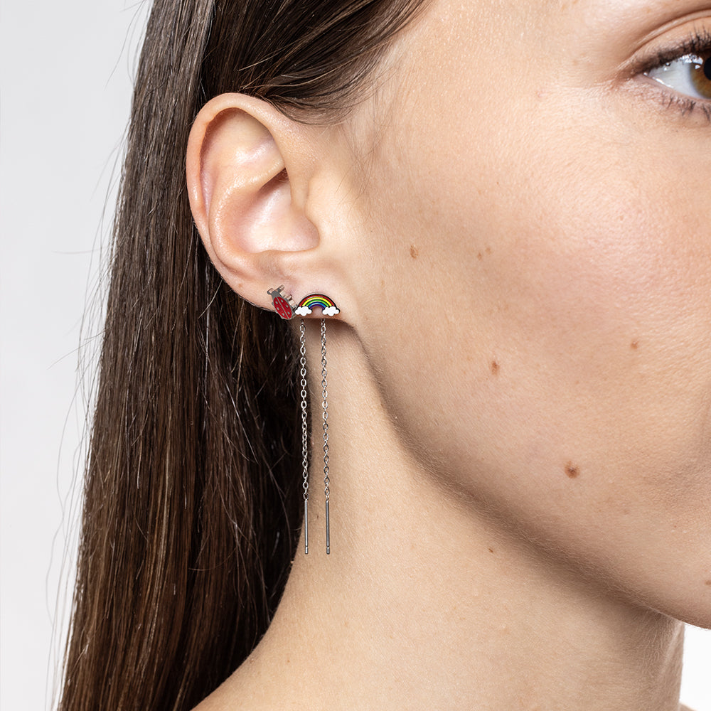 Orecchino Singolo Saliscendi Coccinella