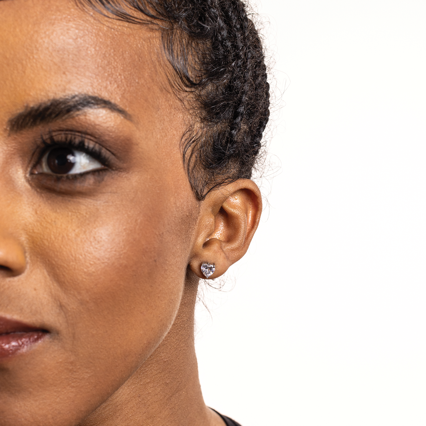 Orecchini lobo cuore bianco