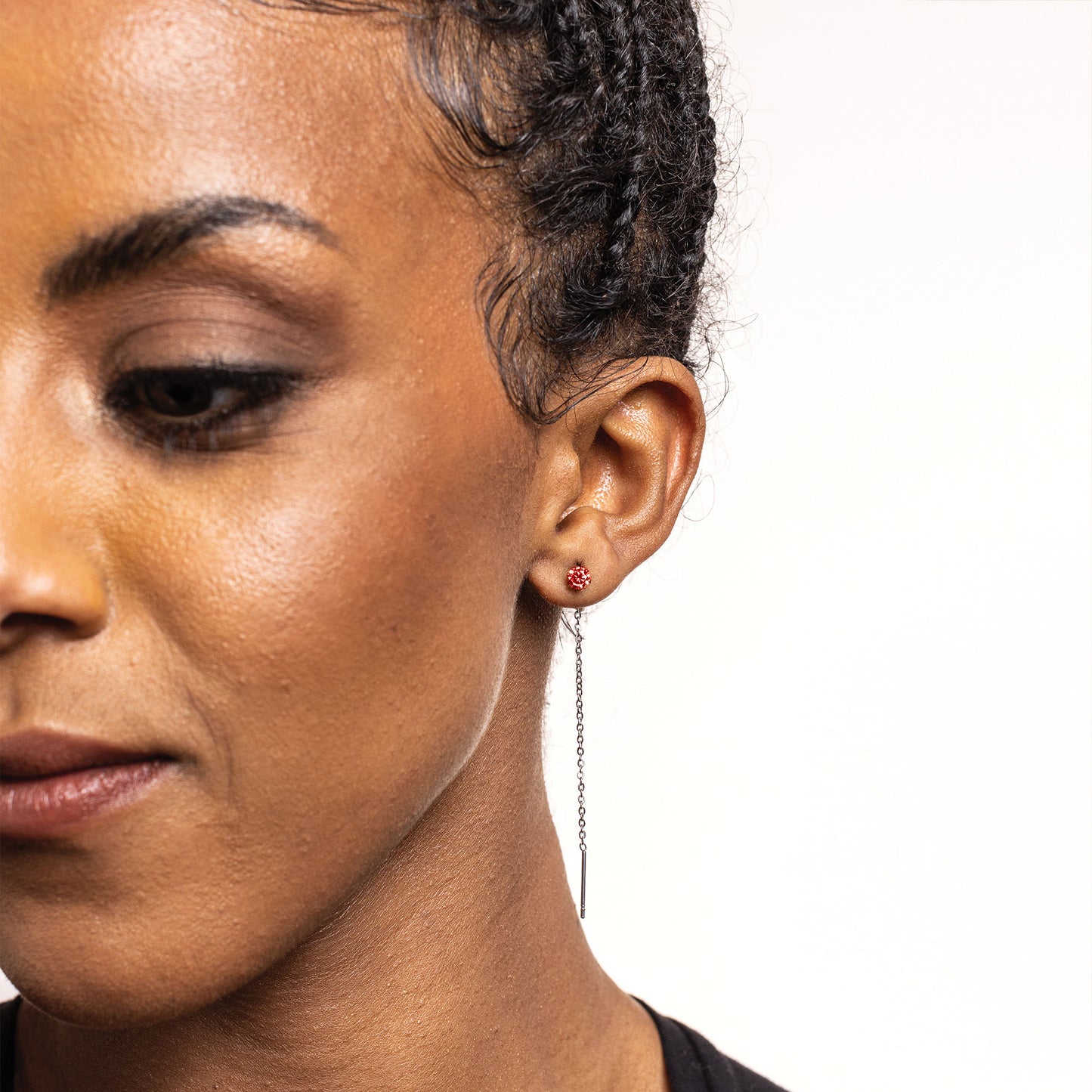 Coppia di Orecchini Saliscendi Rossi