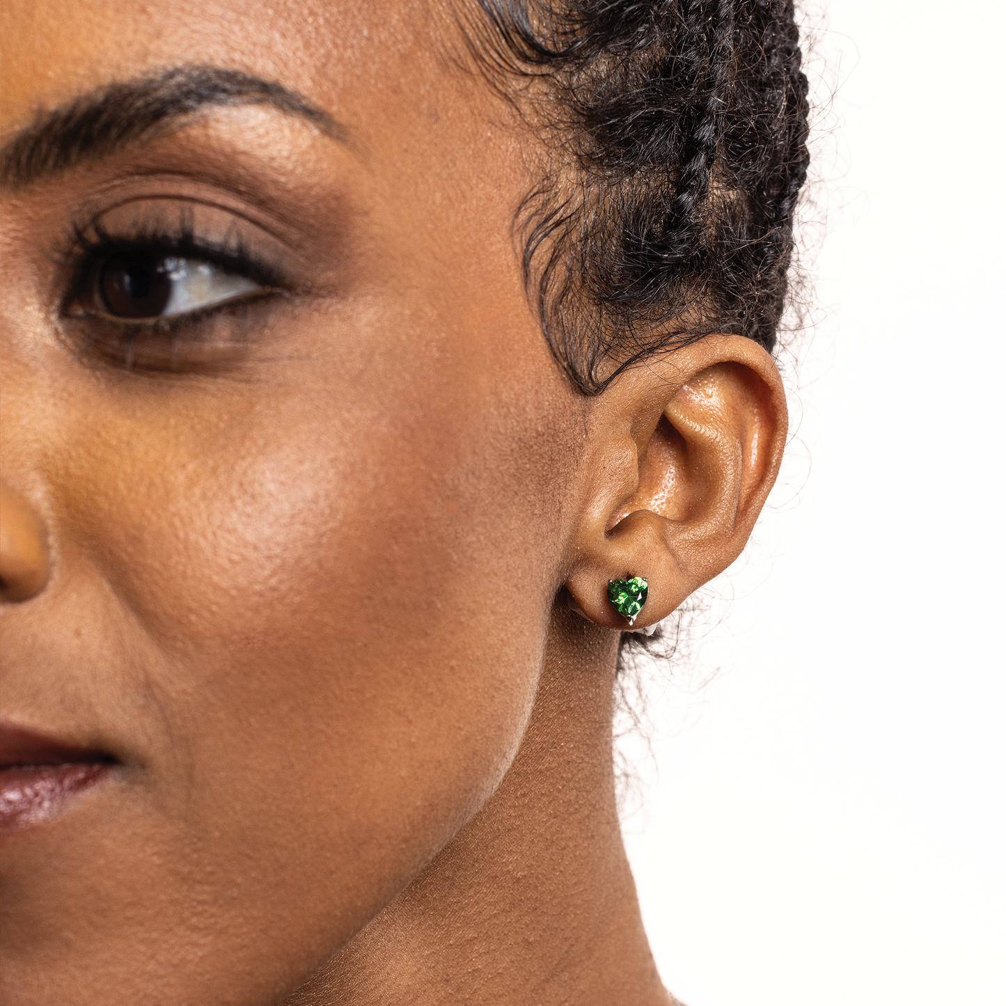 Orecchini lobo cuore verde