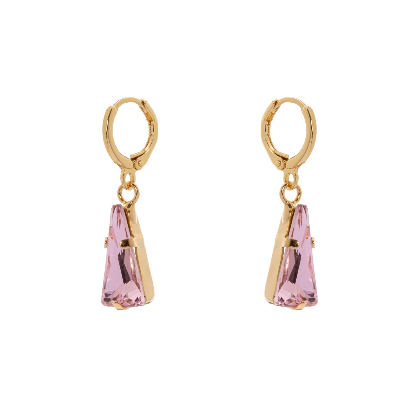 Orecchini con cristallo a piramide Hermitage - Rosa