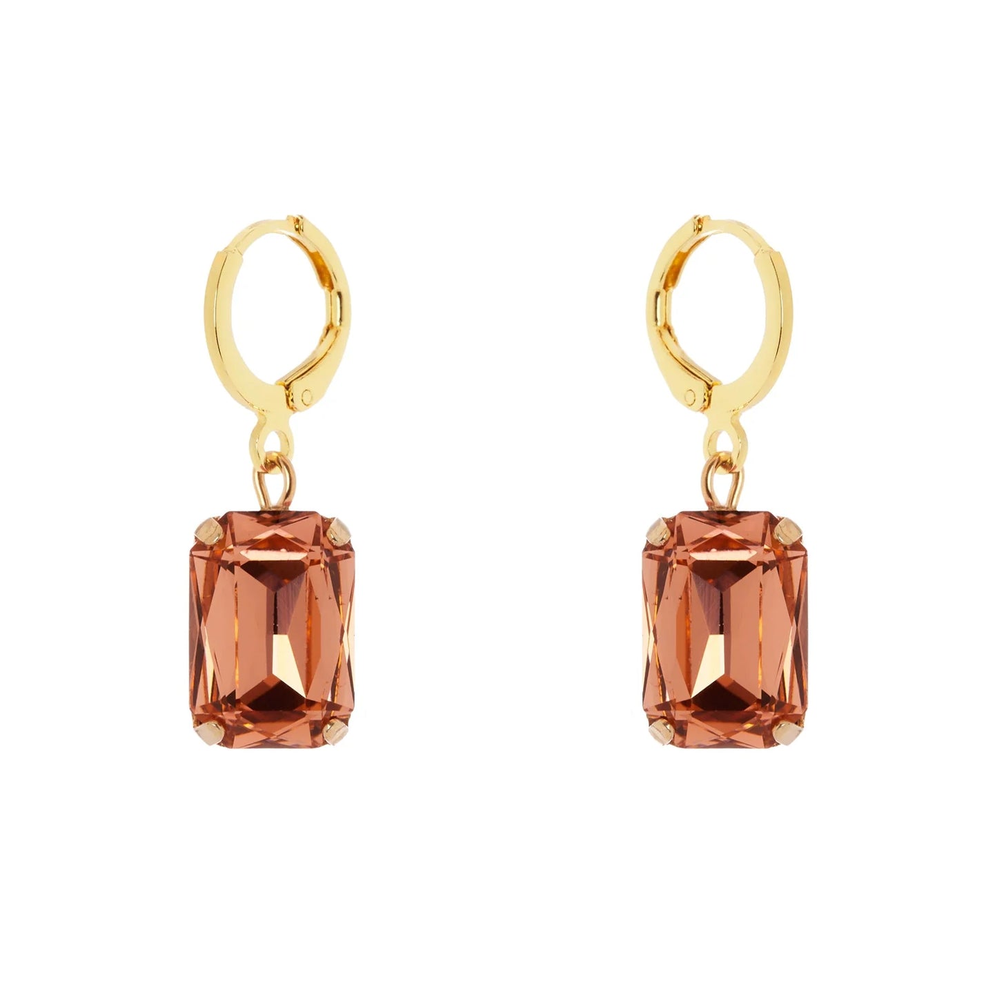 Orecchini cerchietto e cristallo emerald Santa Margherita - Rosa