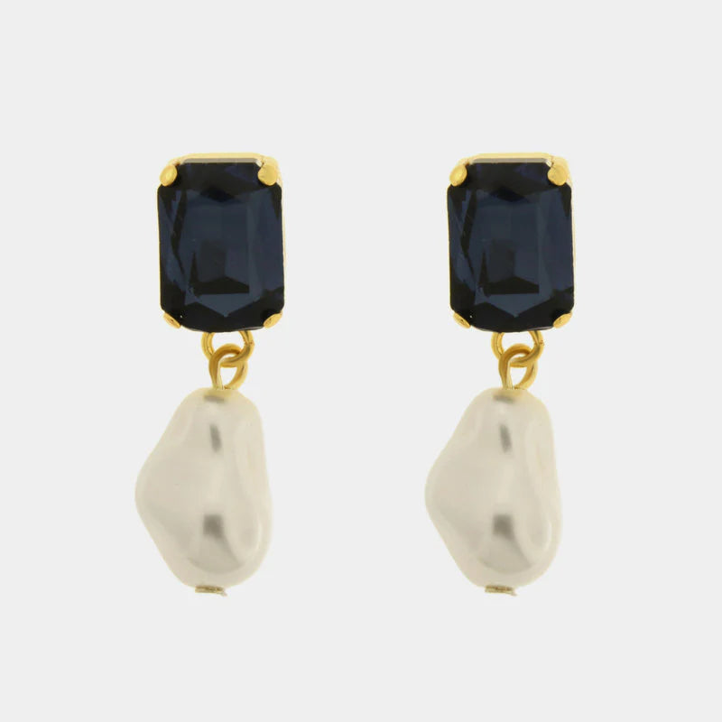 Orecchini in Metallo cristalli e perle