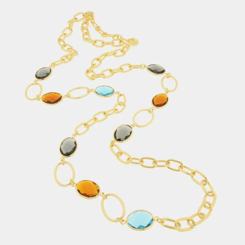 Collana in Metallo con cristalli colorati