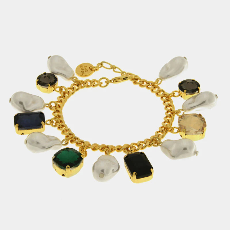 Bracciale in Metallo cristallli e perle