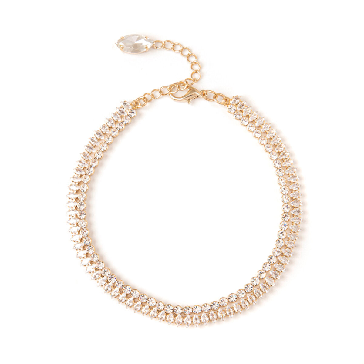 Girocollo Choker A Doppio Filo Di Cristalli Fly