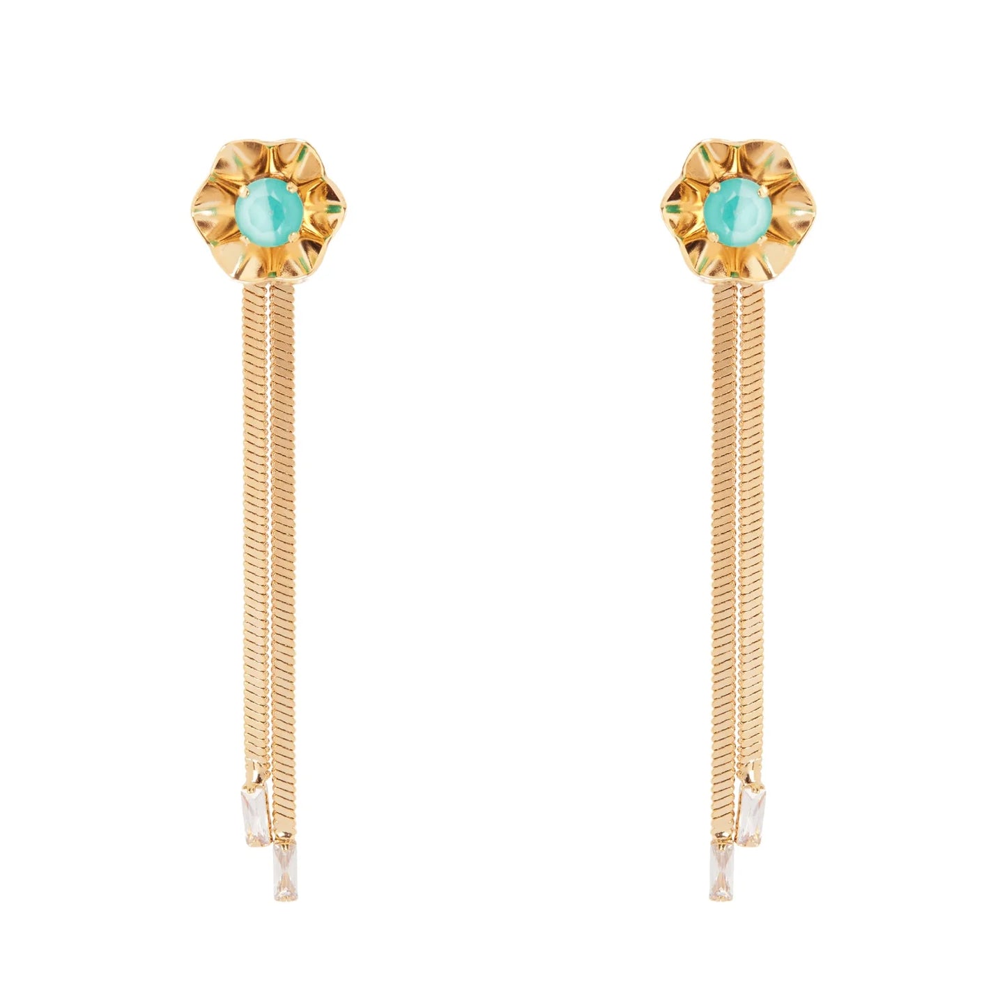Orecchini fiore e serpentina Ribera - Blu