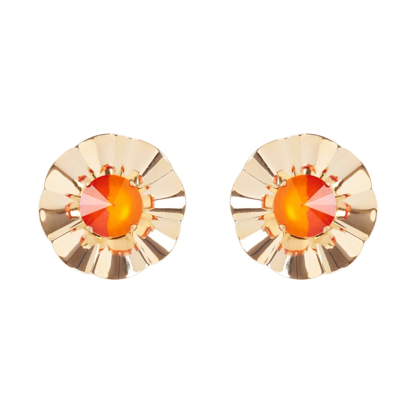 Orecchini fiore di lamina Ribera - Arancio