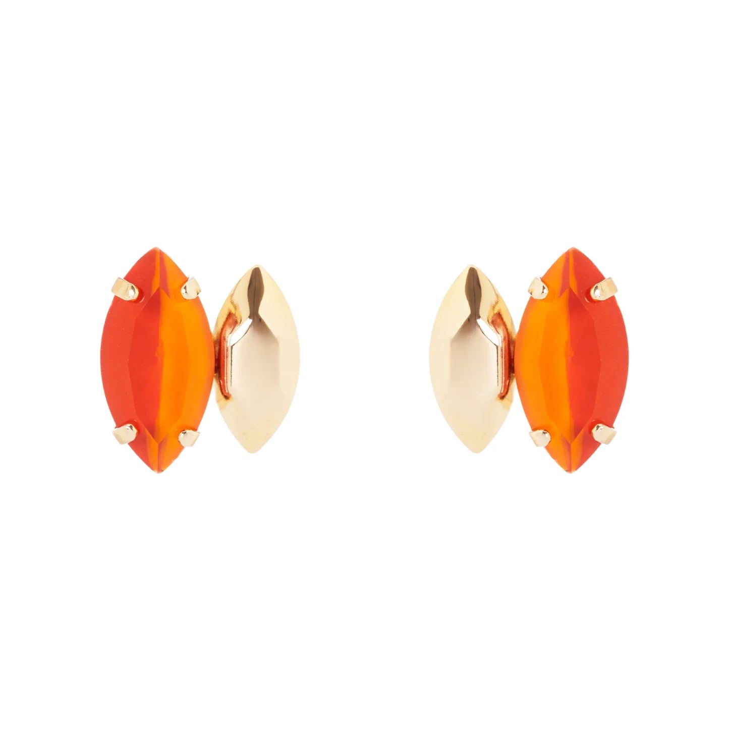 Piccoli orecchini a due navette Ribera - Arancio