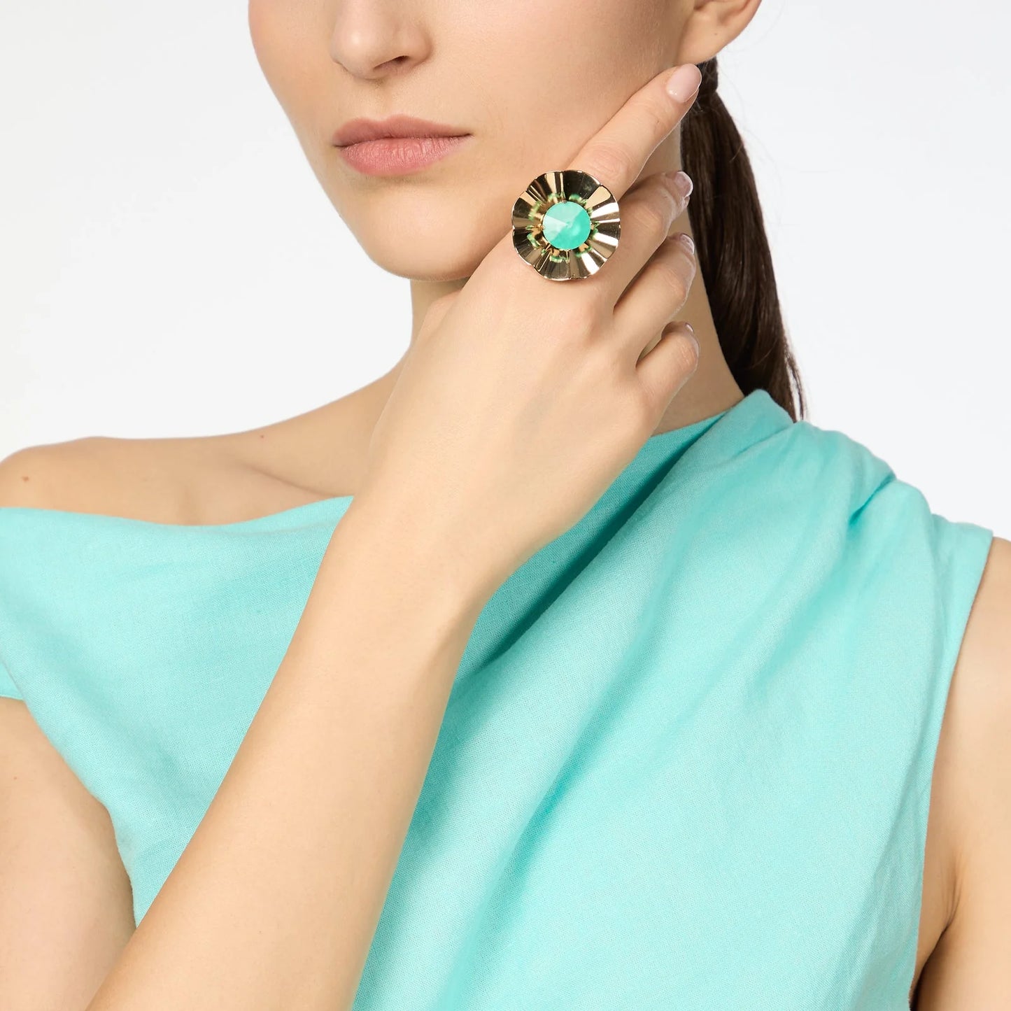 Anello a fiore Ribera - Blu