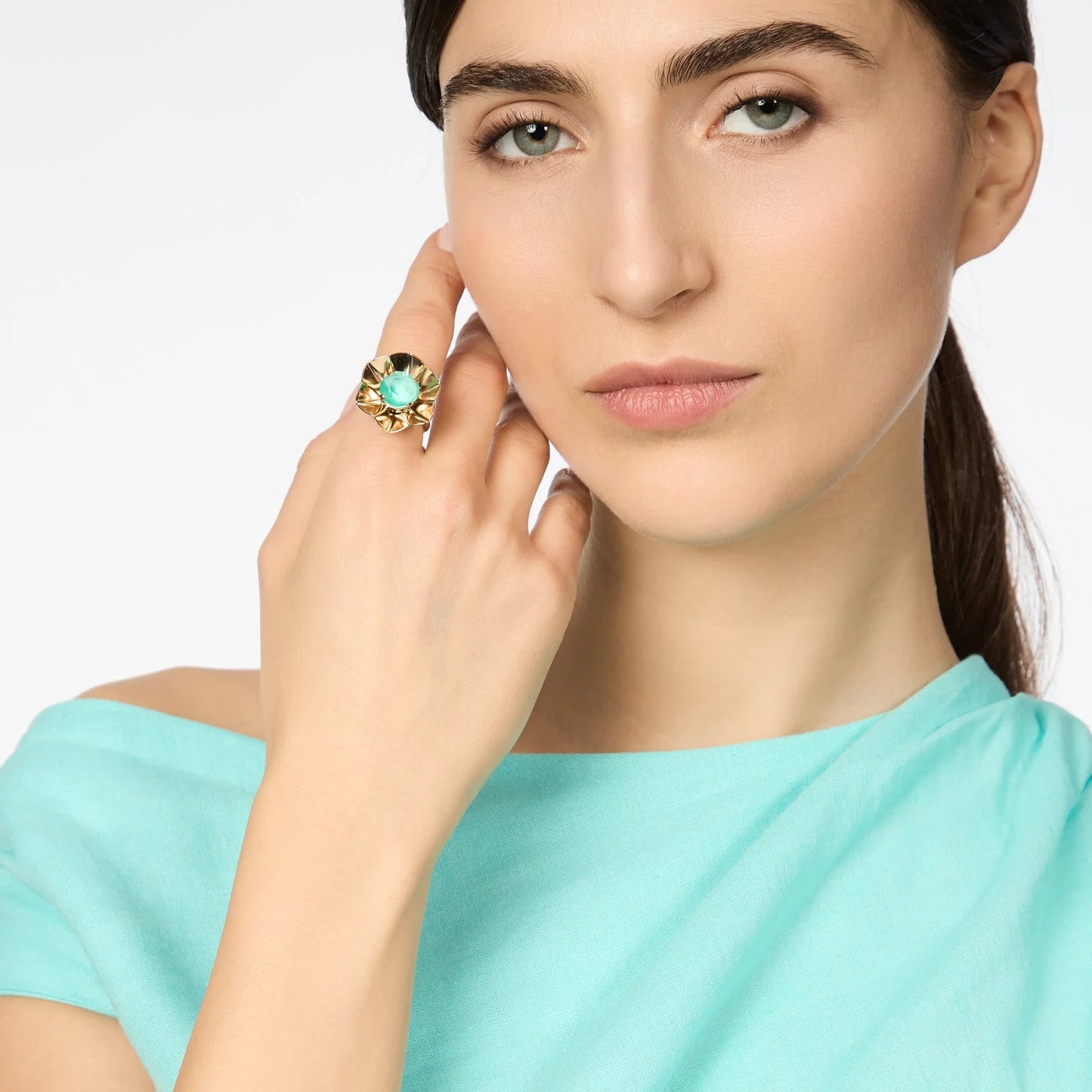 Anello con piccolo fiore Ribera - Blu