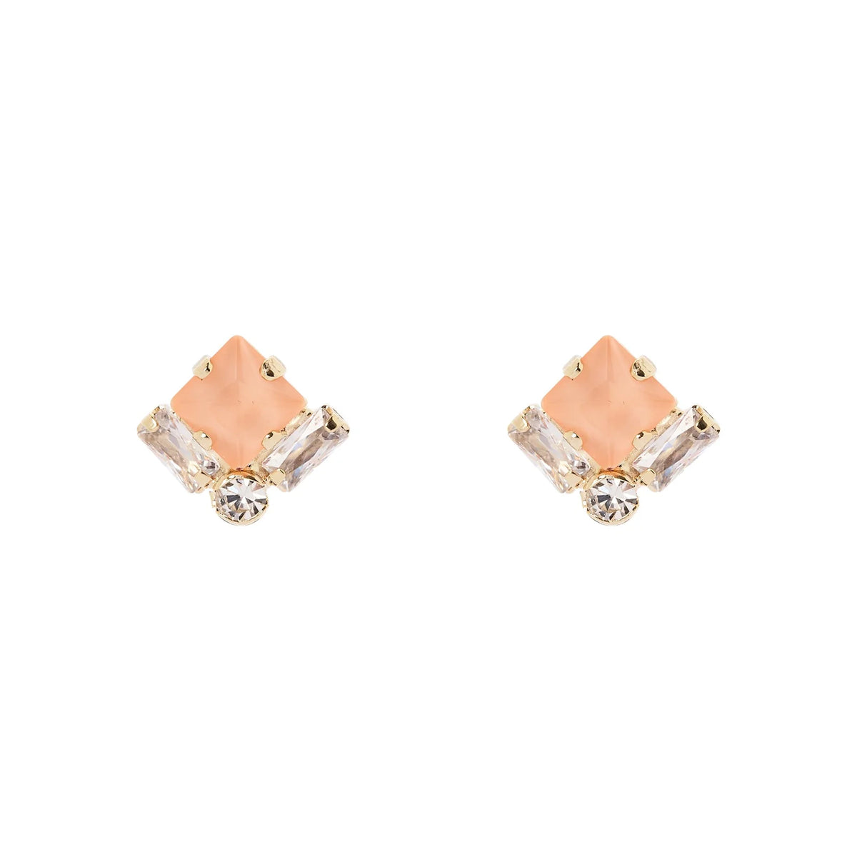 Piccoli orecchini cristallo e zirconi Hera - Rosa