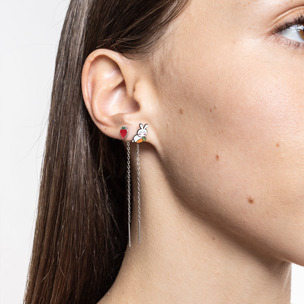 Orecchino Singolo Saliscendi Fragola