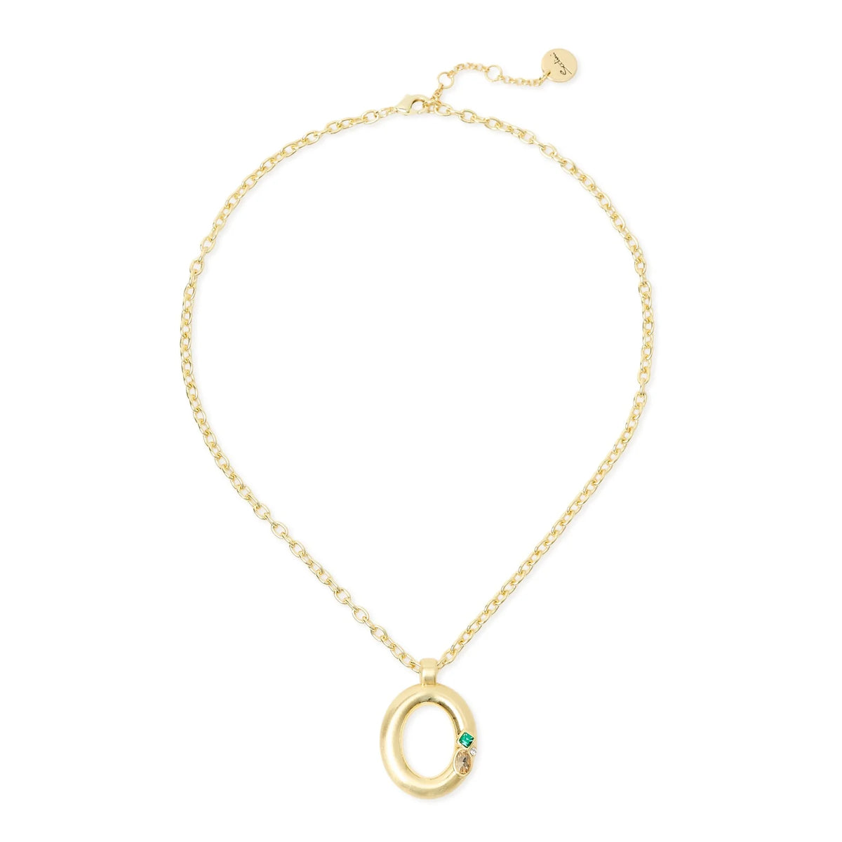 Collana corta pendente ovale cristalli Emilia - Multicolor