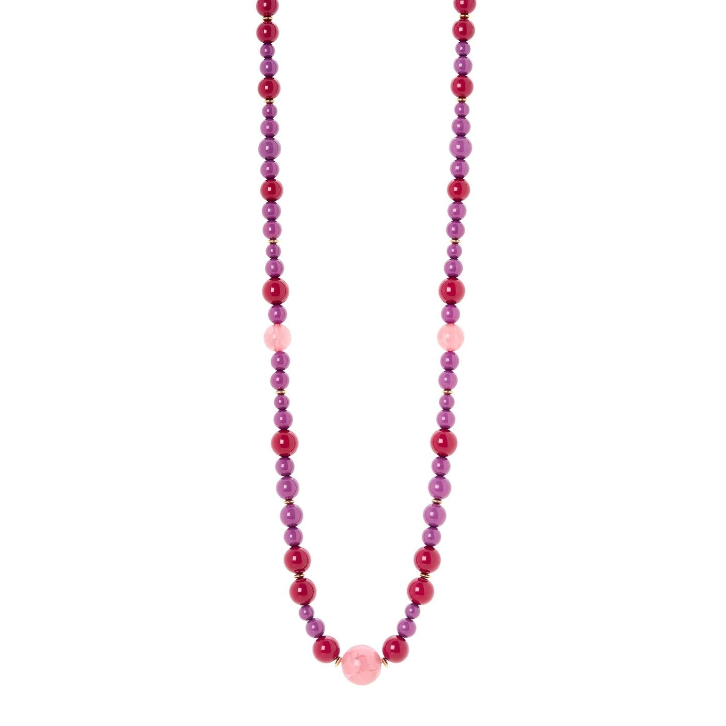 Collana lunga sfere variegate Belle Epoque - Viola