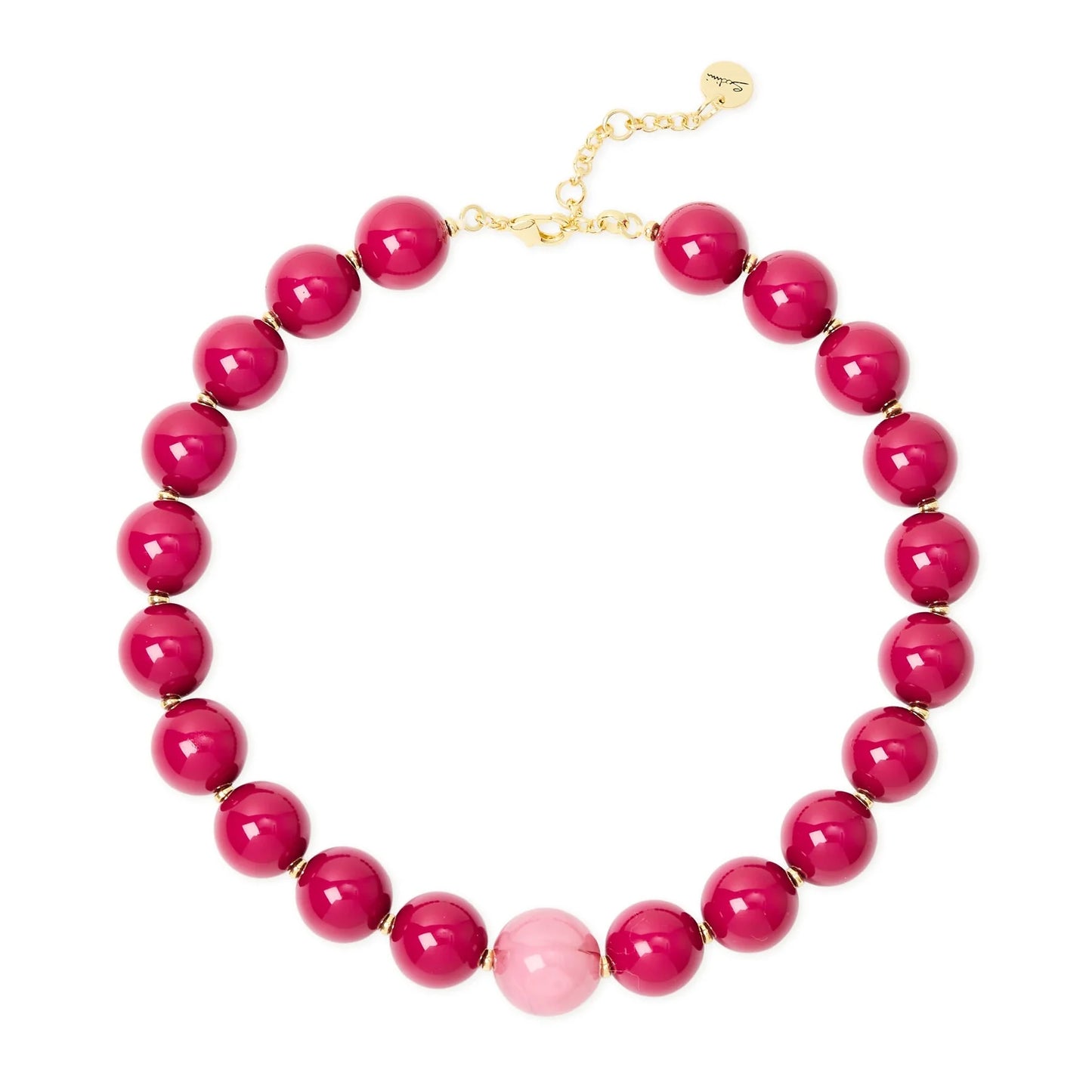 Collana corta sfere e boule sfaccettata Belle Epoque - Fucsia
