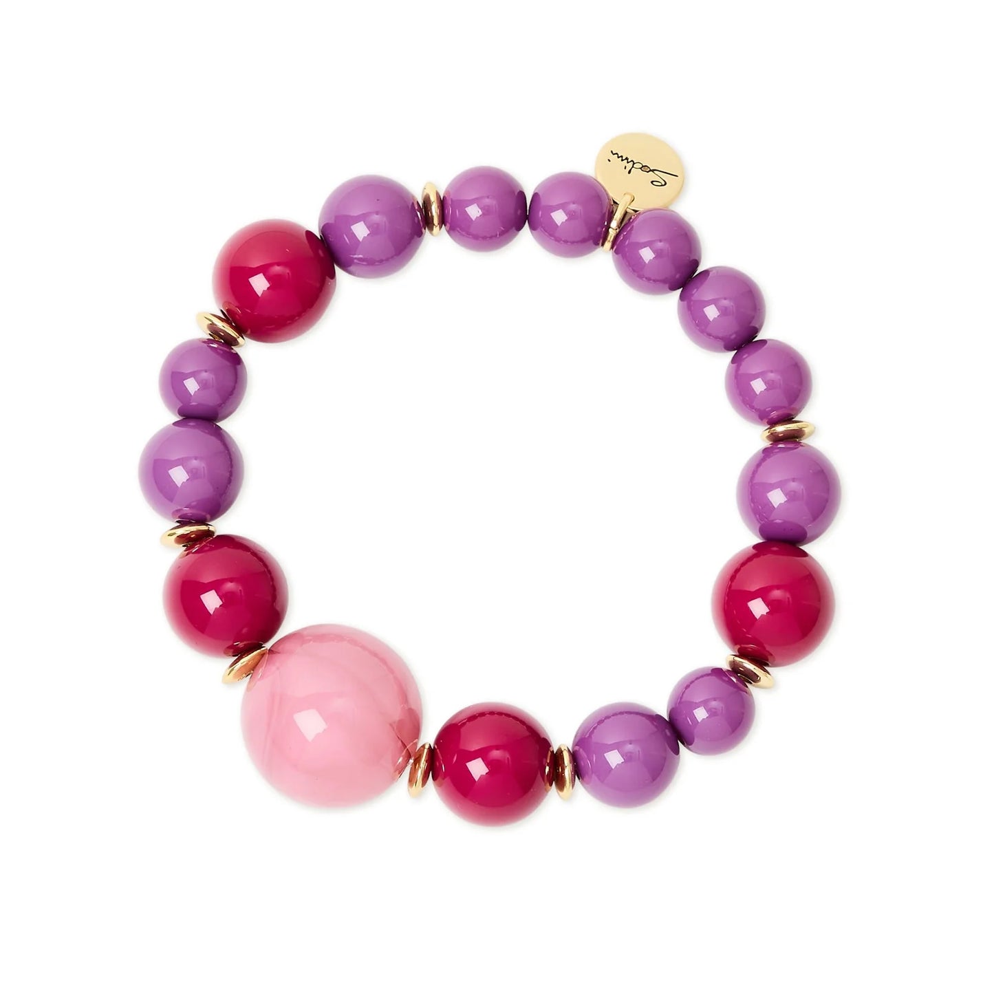 Bracciale elastico sfere variegate Belle Epoque - Viola