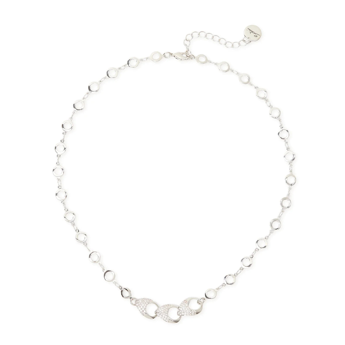 Collana corta anelli e tre gocce Deva - Argento