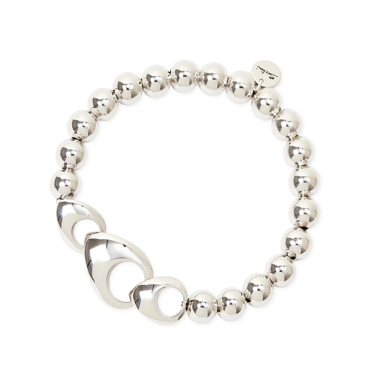 Bracciale elastico sfere tre gocce Deva - Argento