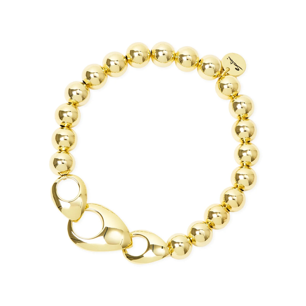 Bracciale elastico sfere tre gocce Deva - Oro