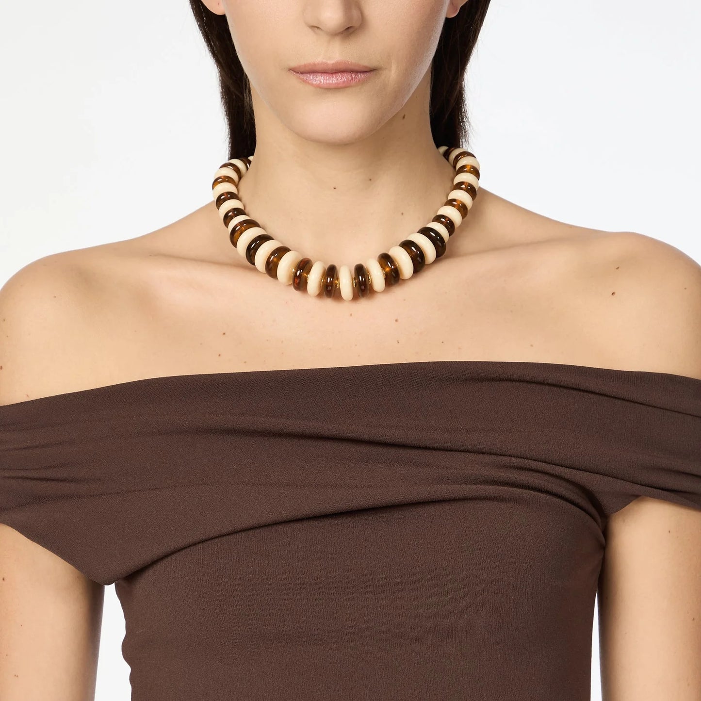 Girocollo a bonbon Vieste - Avorio e ambra