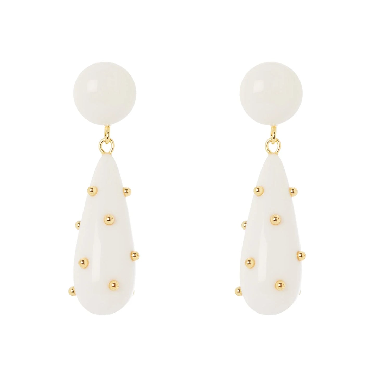 Orecchini cupolina e goccia Filicudi - Bianco