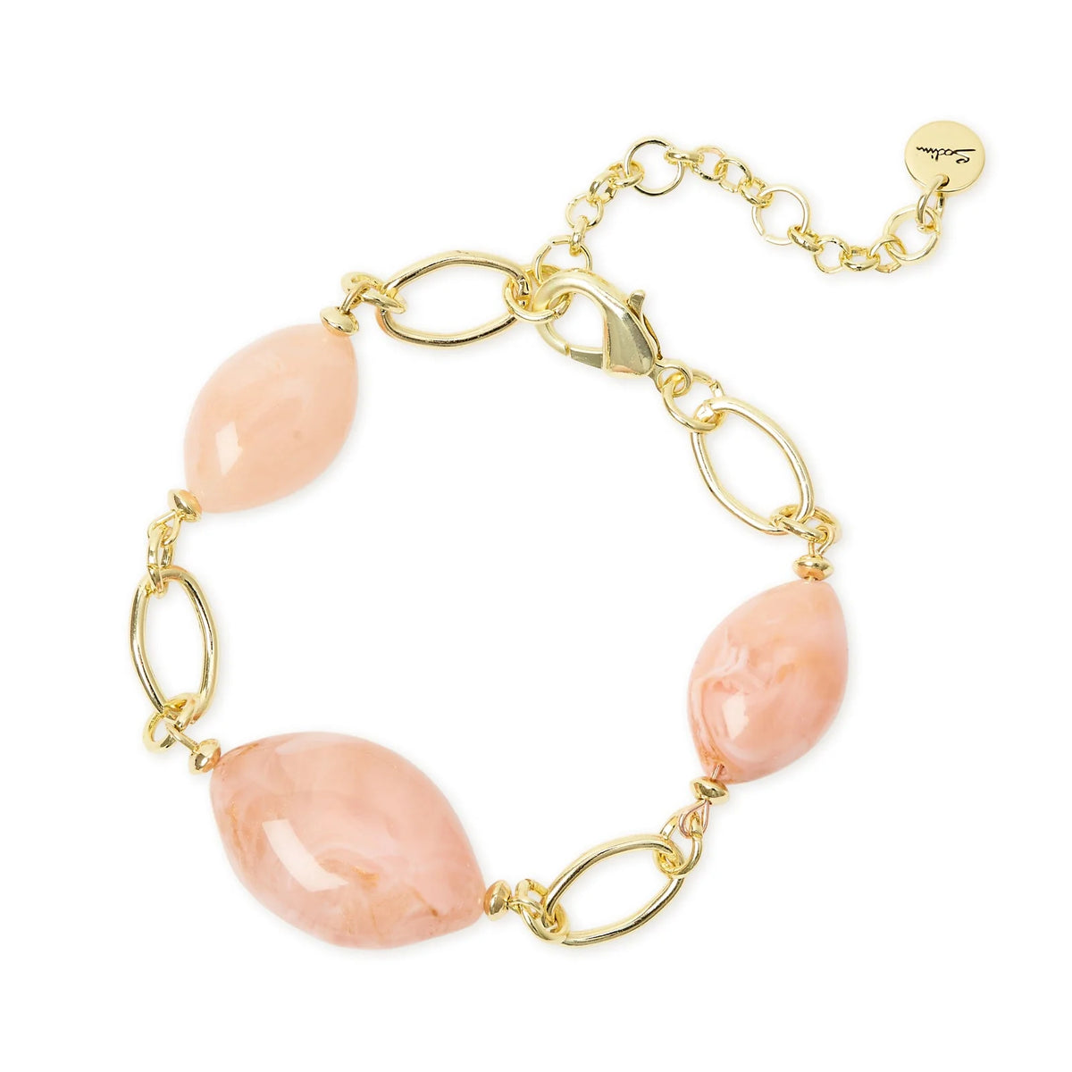 Bracciale tre grandi ciottoli Harper - Rosa