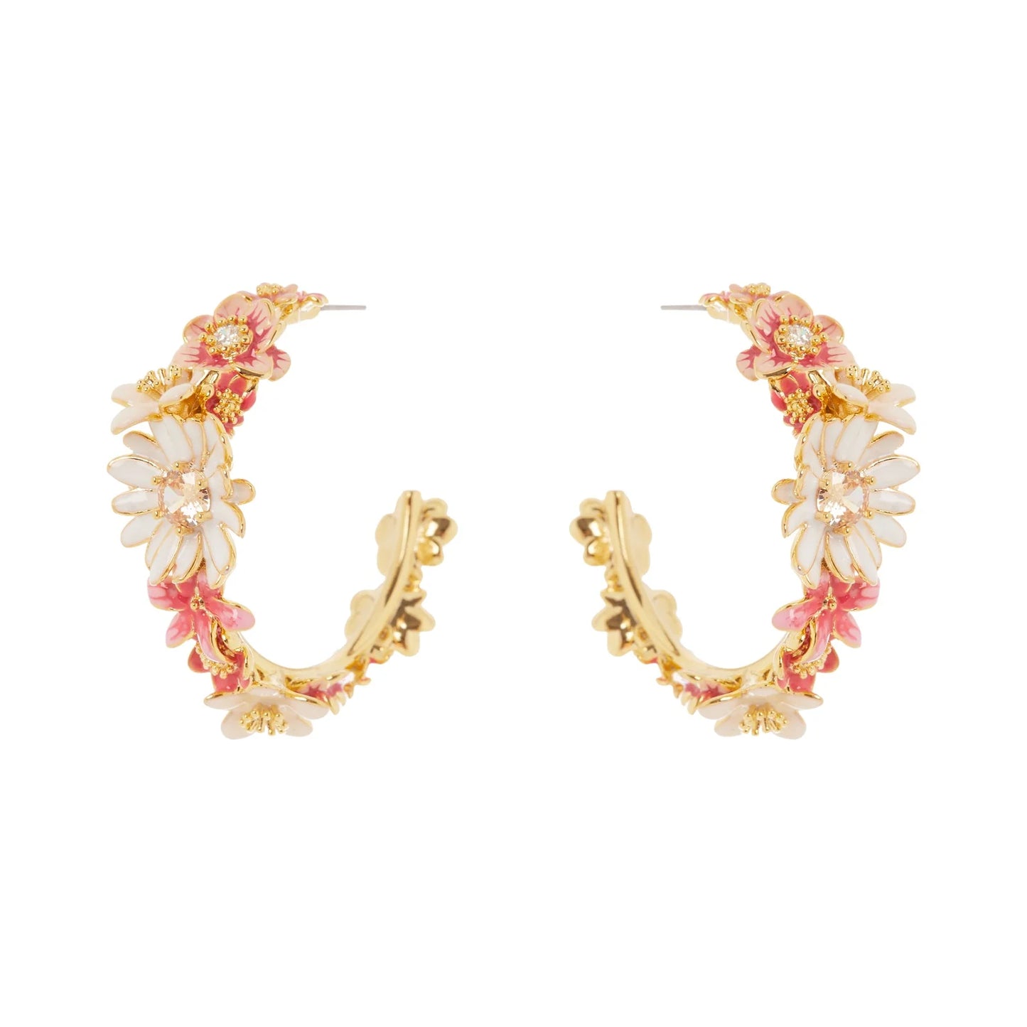 Orecchini cerchio e fiorellini Hanami - Multicolor