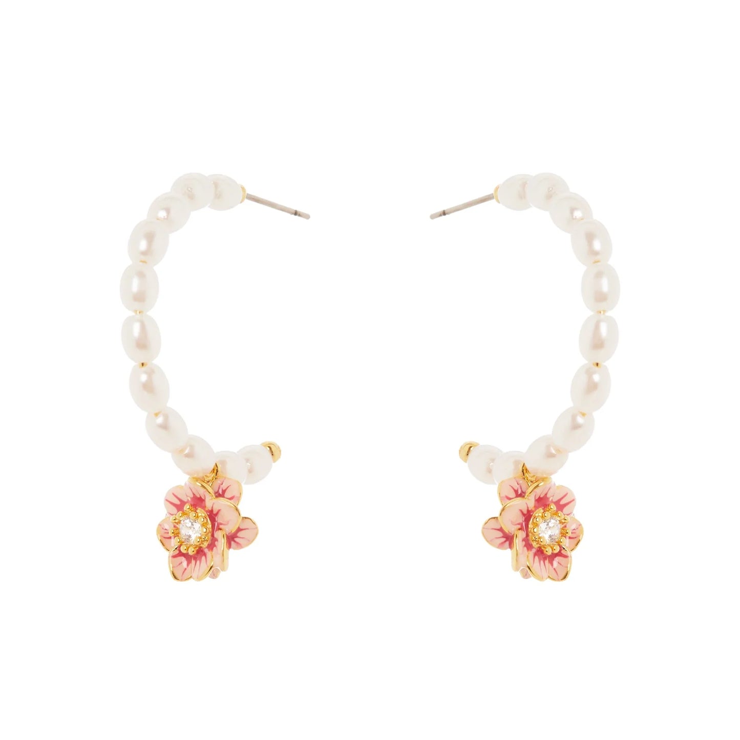 Orecchini cerchio di perle Hanami - Multicolor