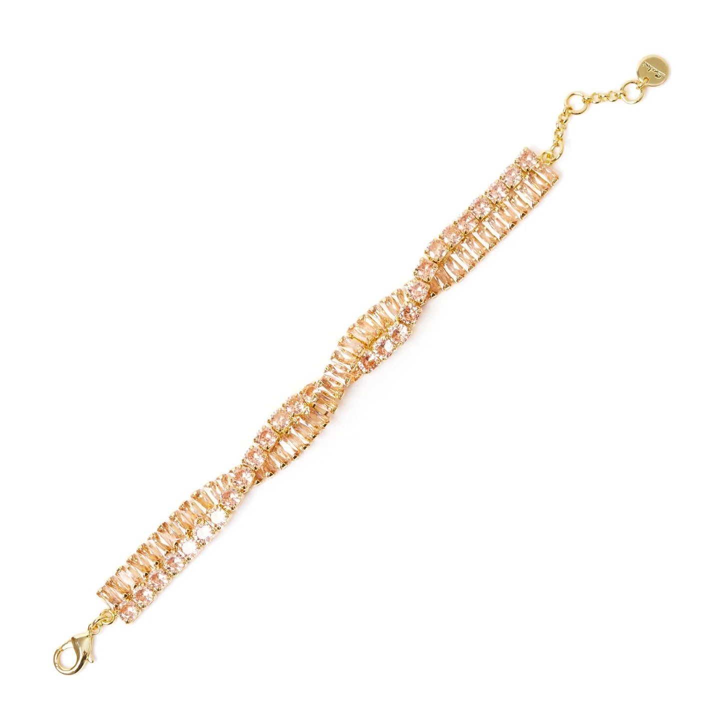 Bracciale a due fili di zirconi incrociati Serenissima - Champagne