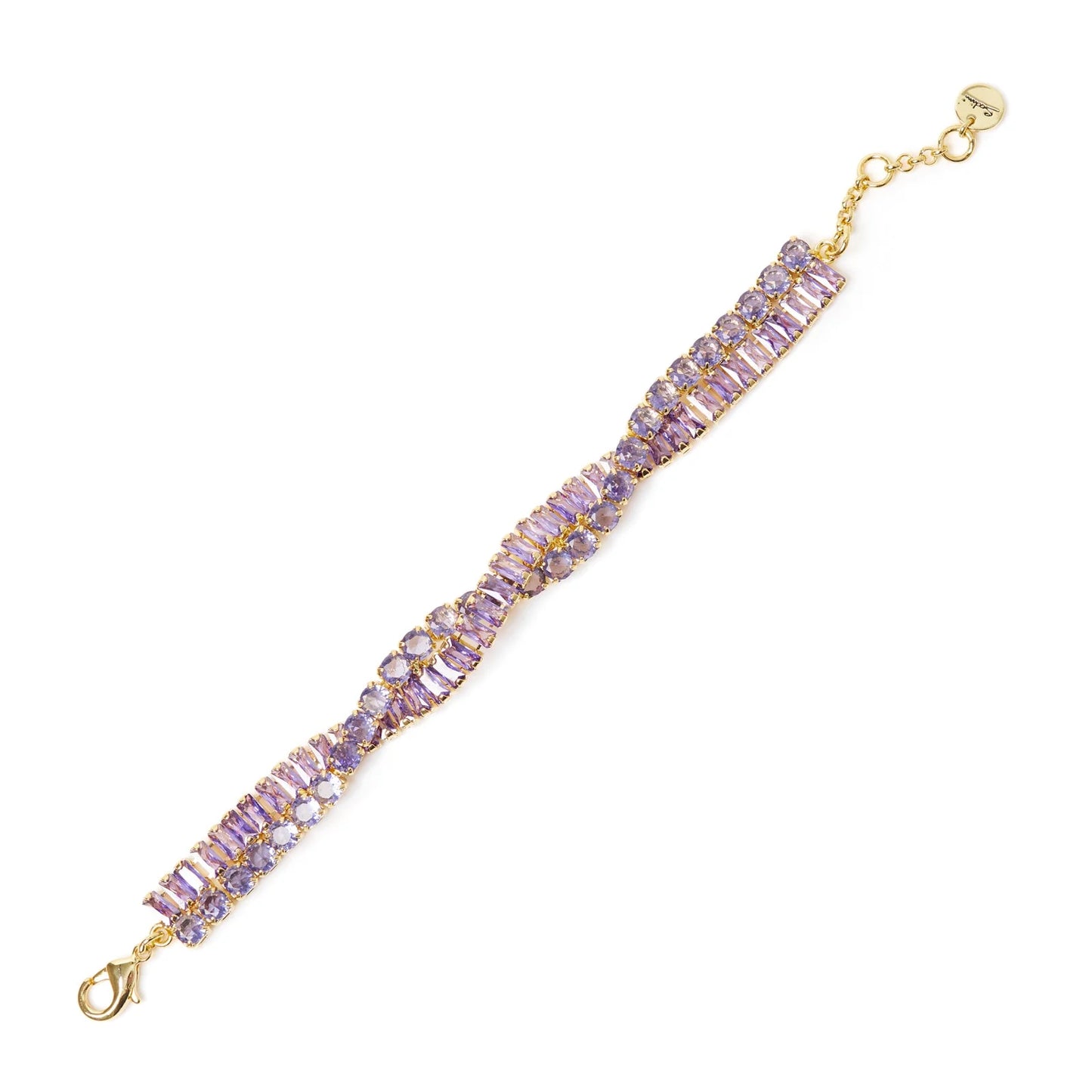 Bracciale a due fili di zirconi incrociati Serenissima - Viola