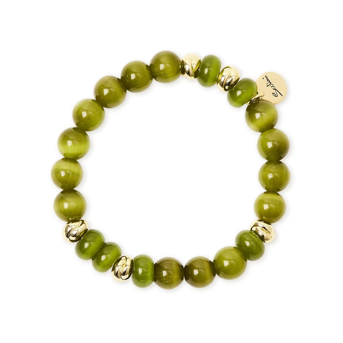 Bracciale elastico boule maglie avviluppate Modern Muse - Oliva