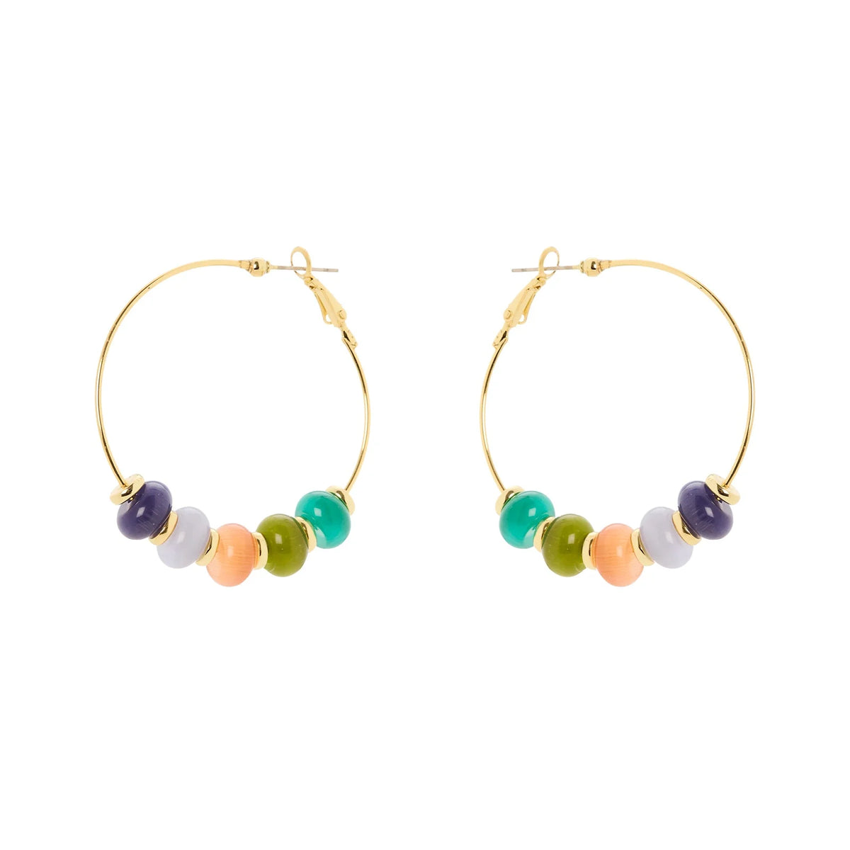 Orecchini cerchio e boule ecrasé Modern Muse - Multicolor
