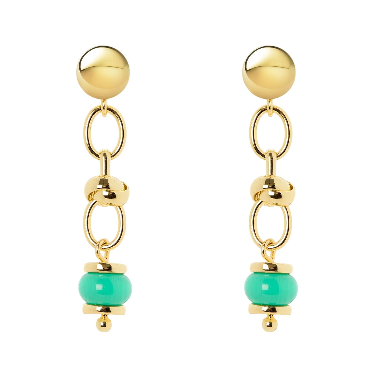 Orecchini maglie ovali anellini boule Modern Muse - Verde