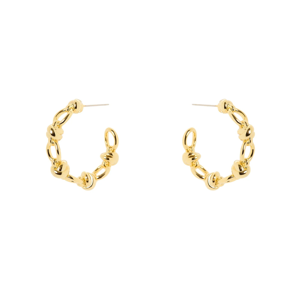 Orecchini perno cerchio catena Modern Muse - Oro