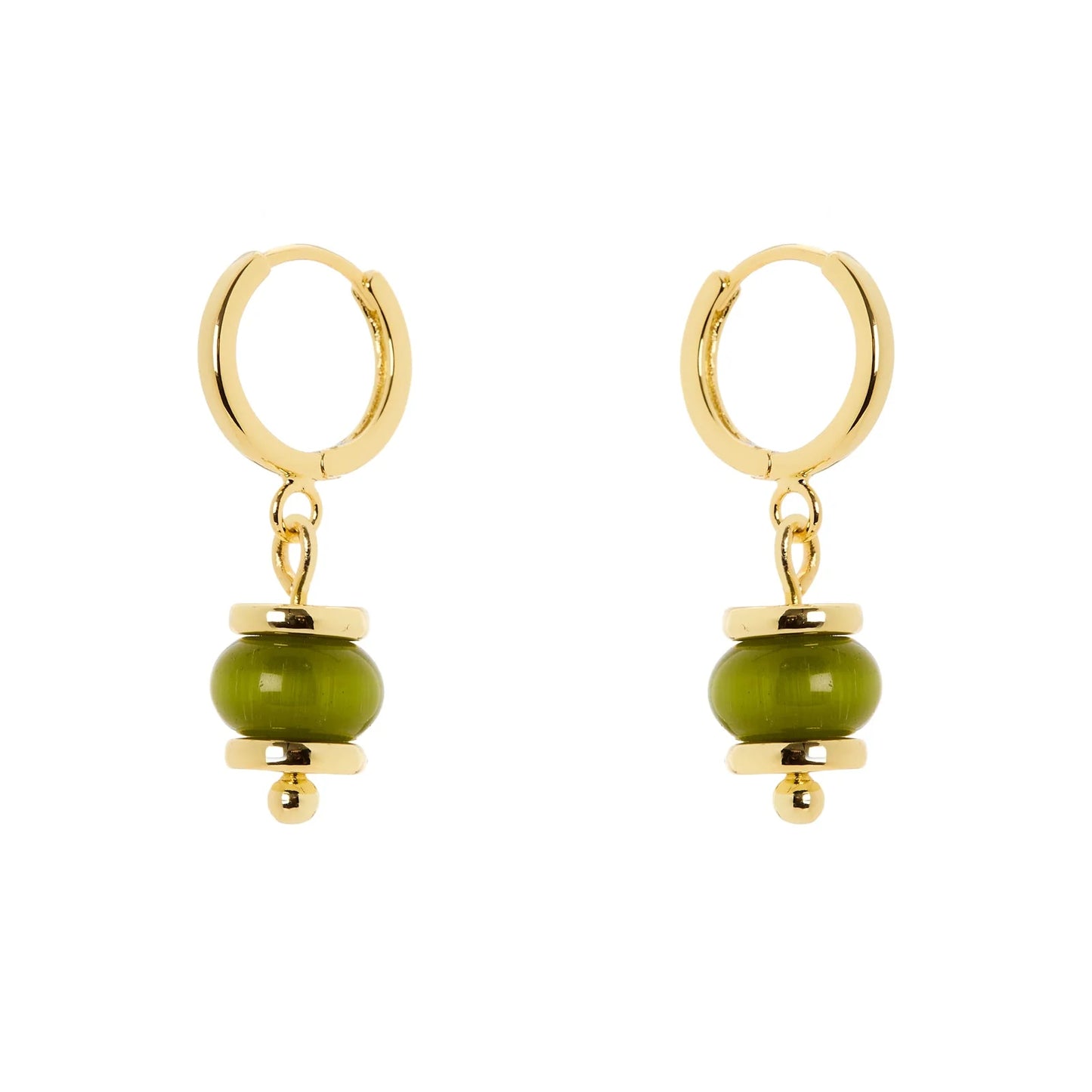 Orecchini cerchietto e boule pendente Modern Muse - Oliva
