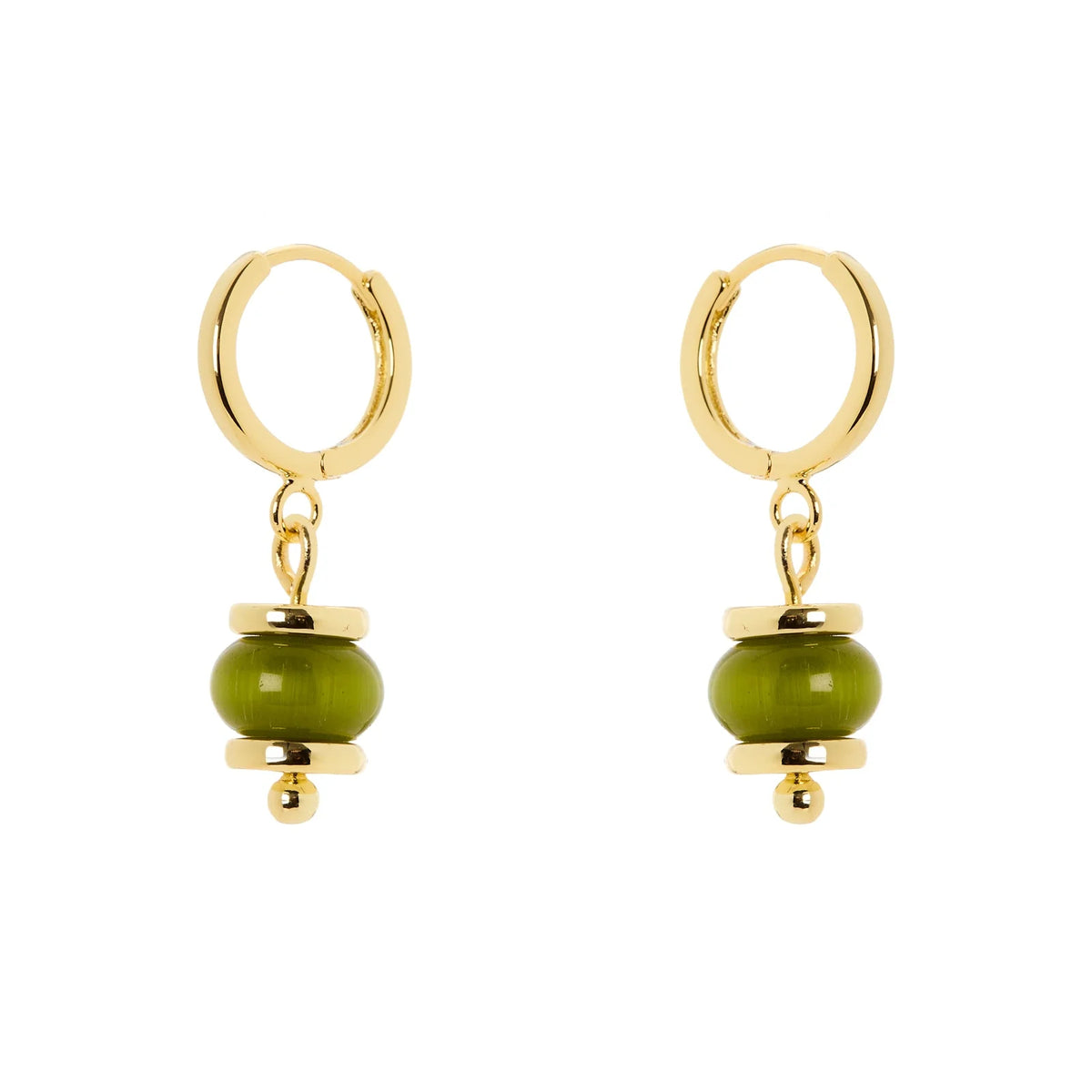 Orecchini cerchietto e boule pendente Modern Muse - Oliva