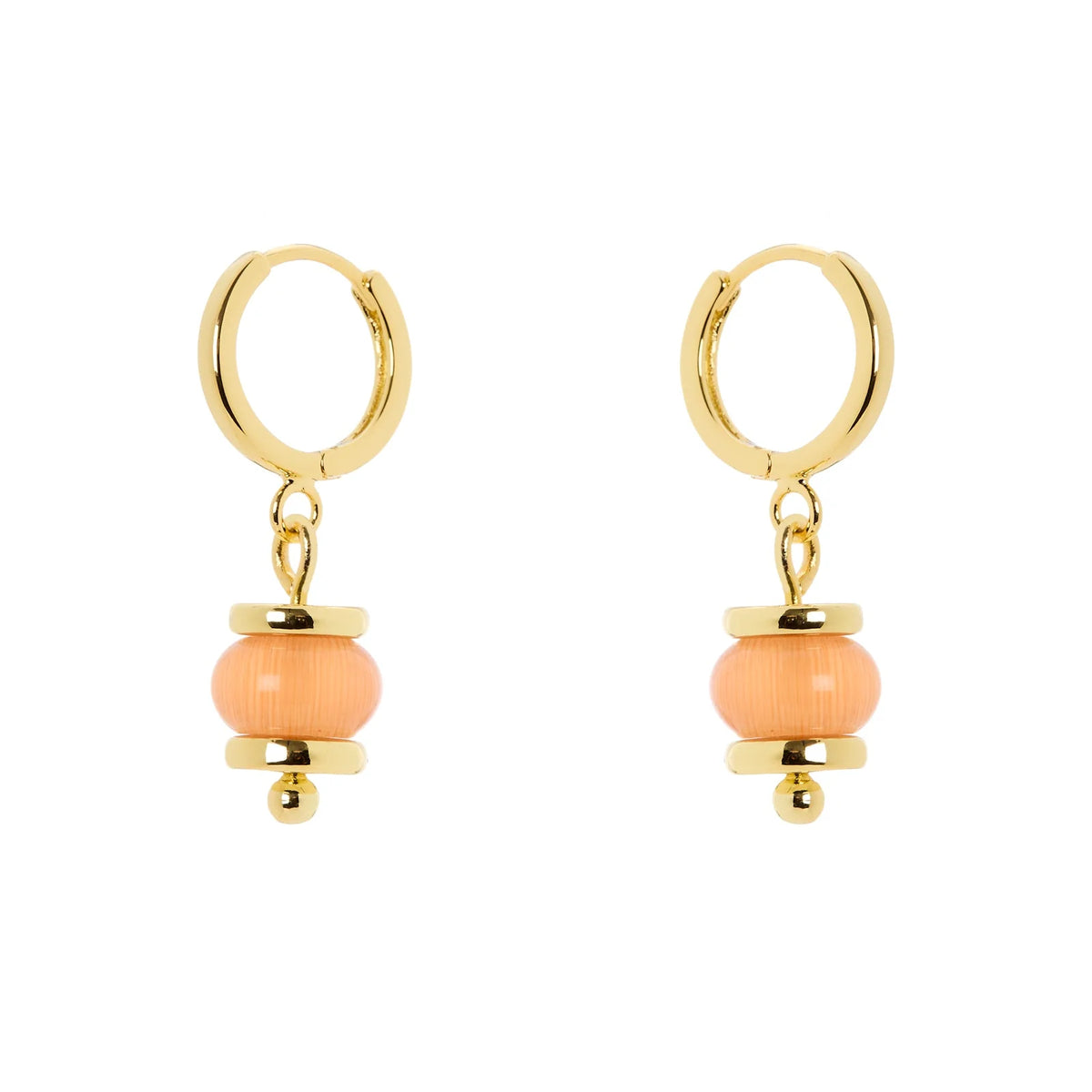 Orecchini cerchietto e boule pendente Modern Muse - Arancio