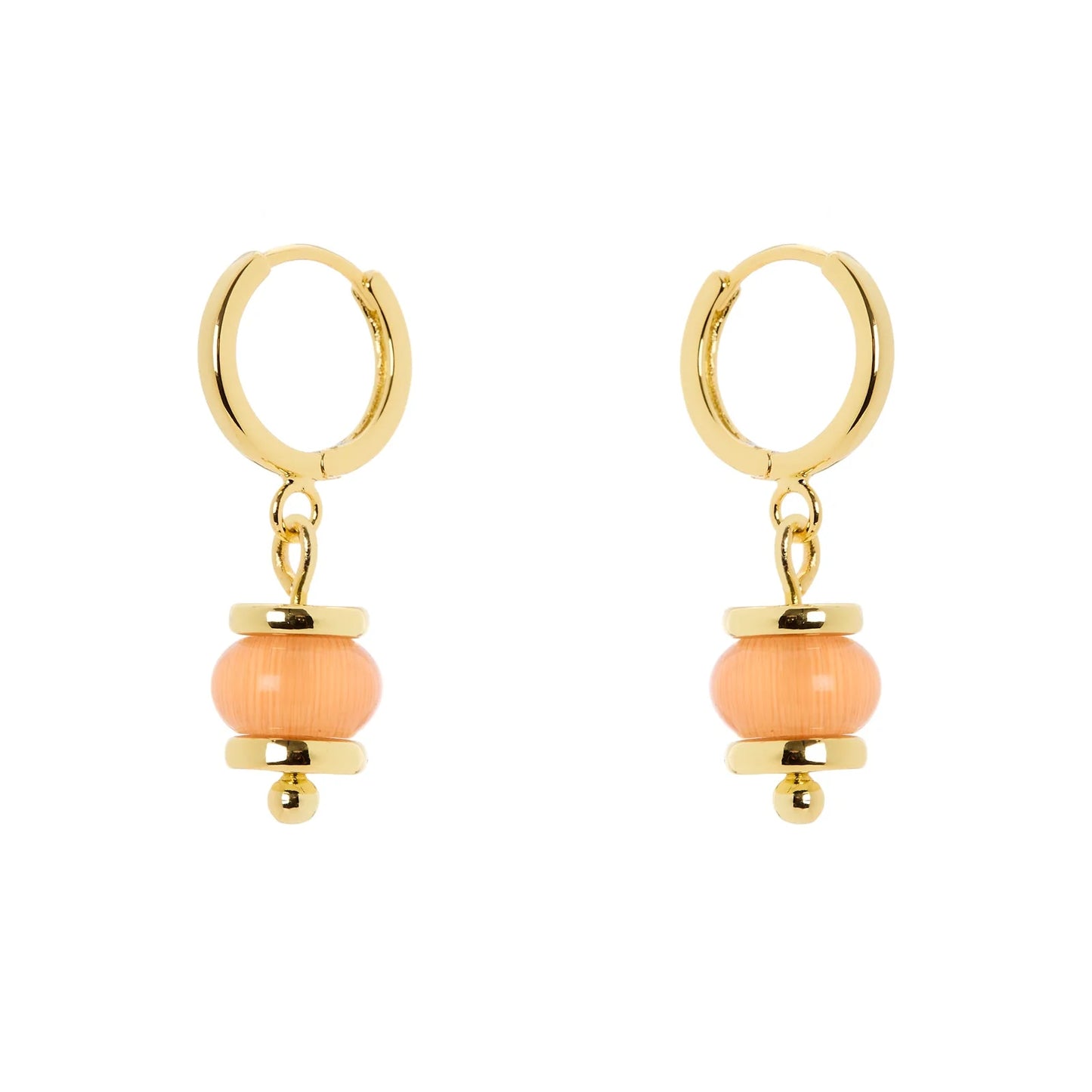 Orecchini cerchietto e boule pendente Modern Muse - Arancio