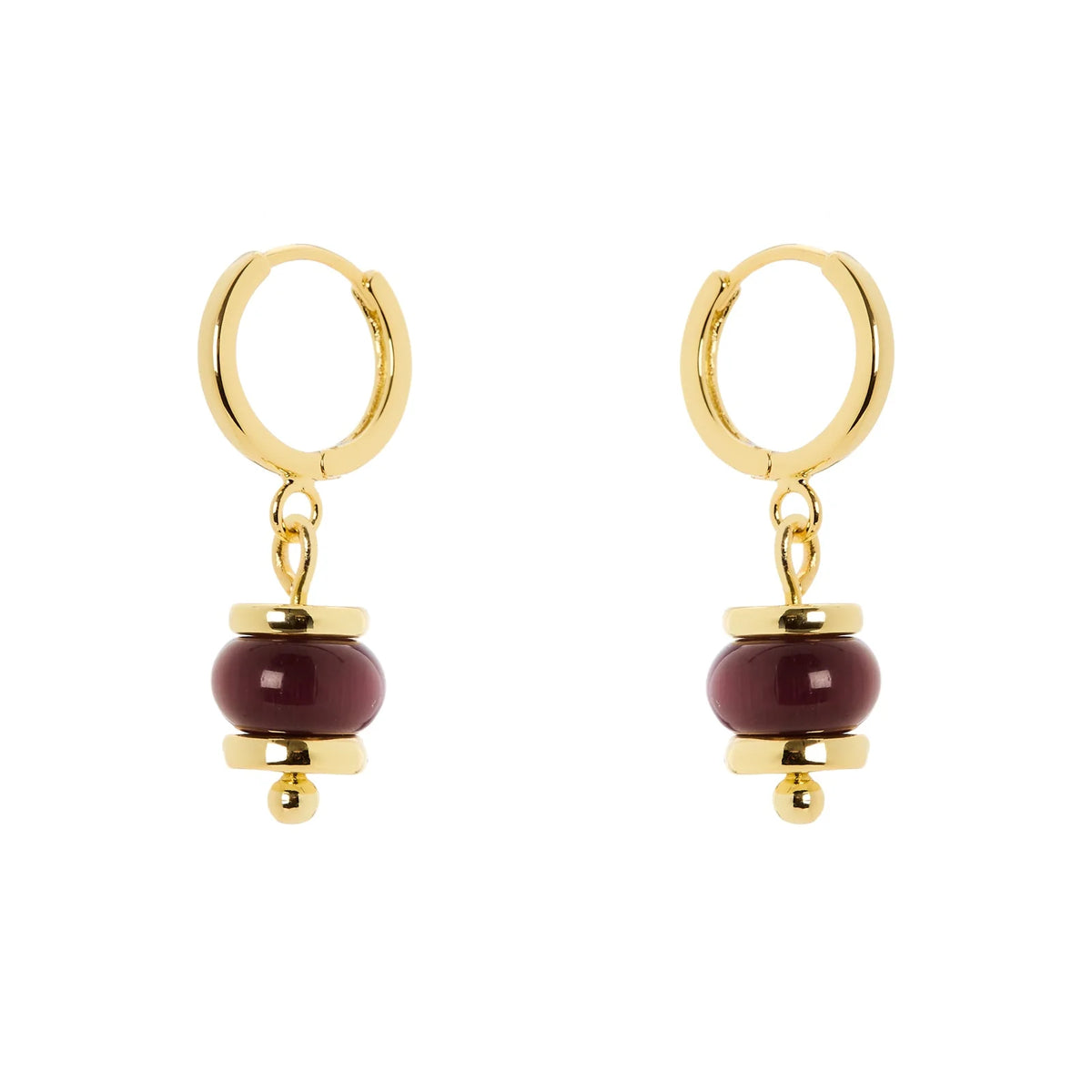 Orecchini cerchietto e boule pendente Modern Muse - Viola