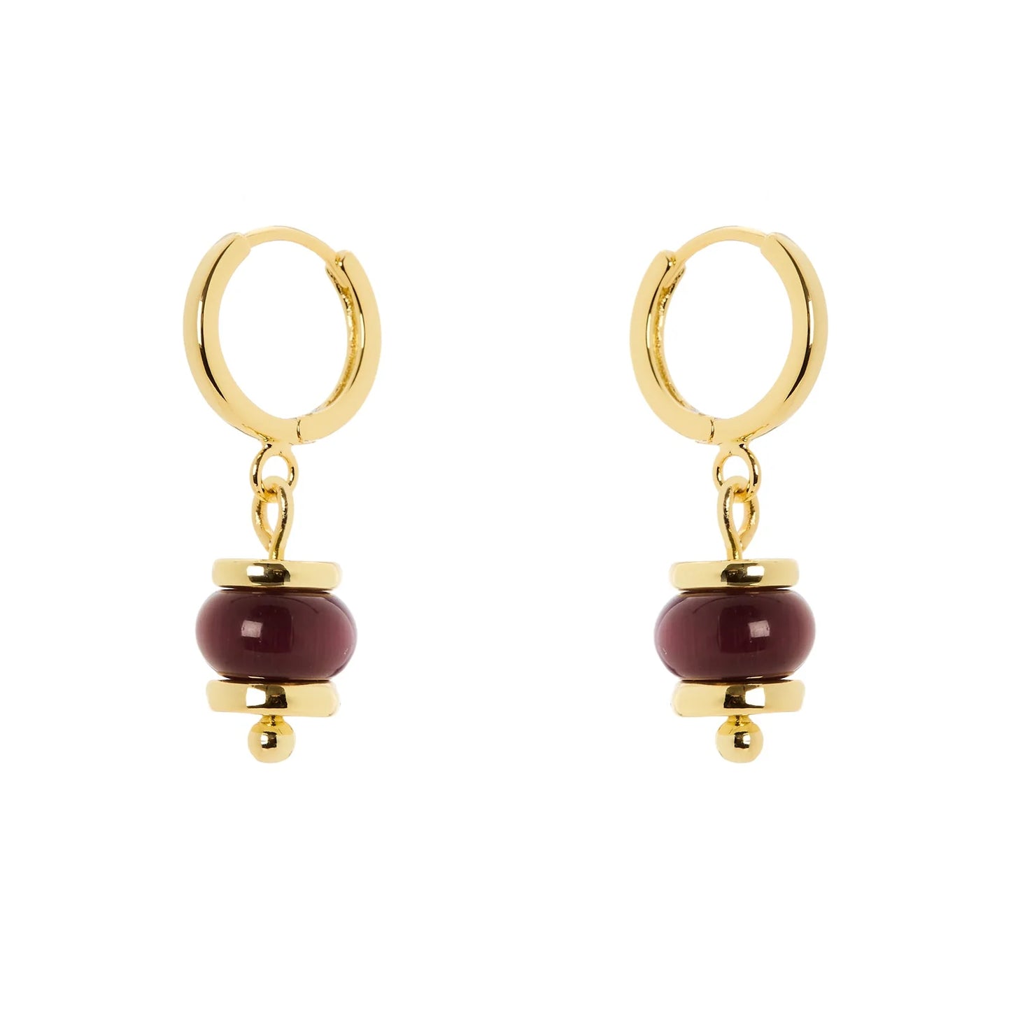 Orecchini cerchietto e boule pendente Modern Muse - Viola