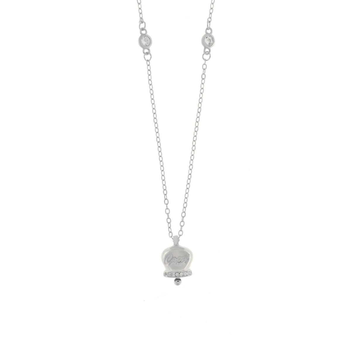 Collana in Argento 925 con campanella Capri e zirconi