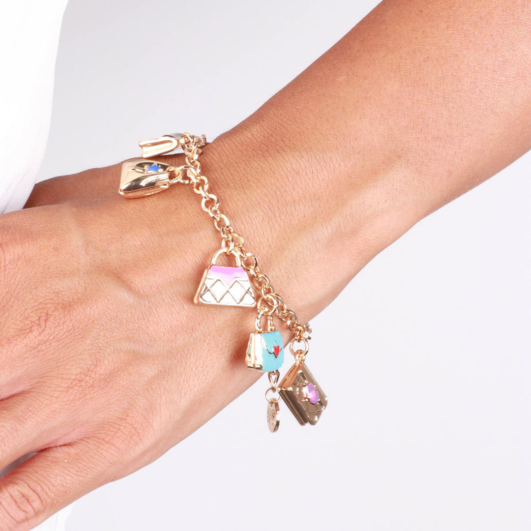 Bracciale in Metallo con borsette colorate Amocapri