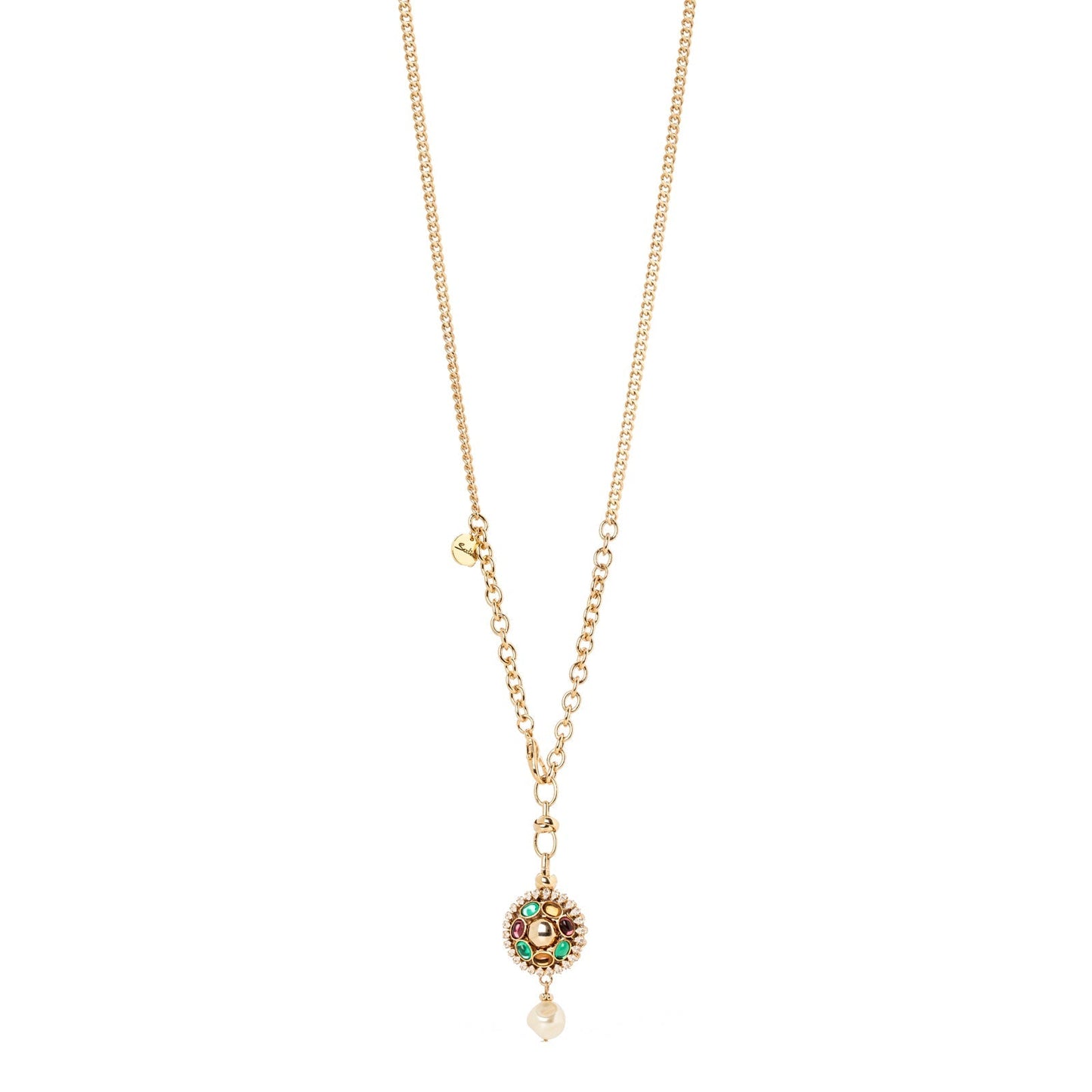 Collana lunga con pendente a disco Mylitta - Bordeaux
