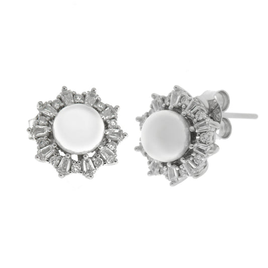 Orecchini in Argento 925 con perla impreziosita da zirconi