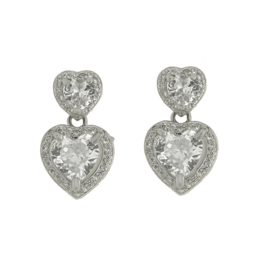 Orecchini in Argento 925 cuori a lobo