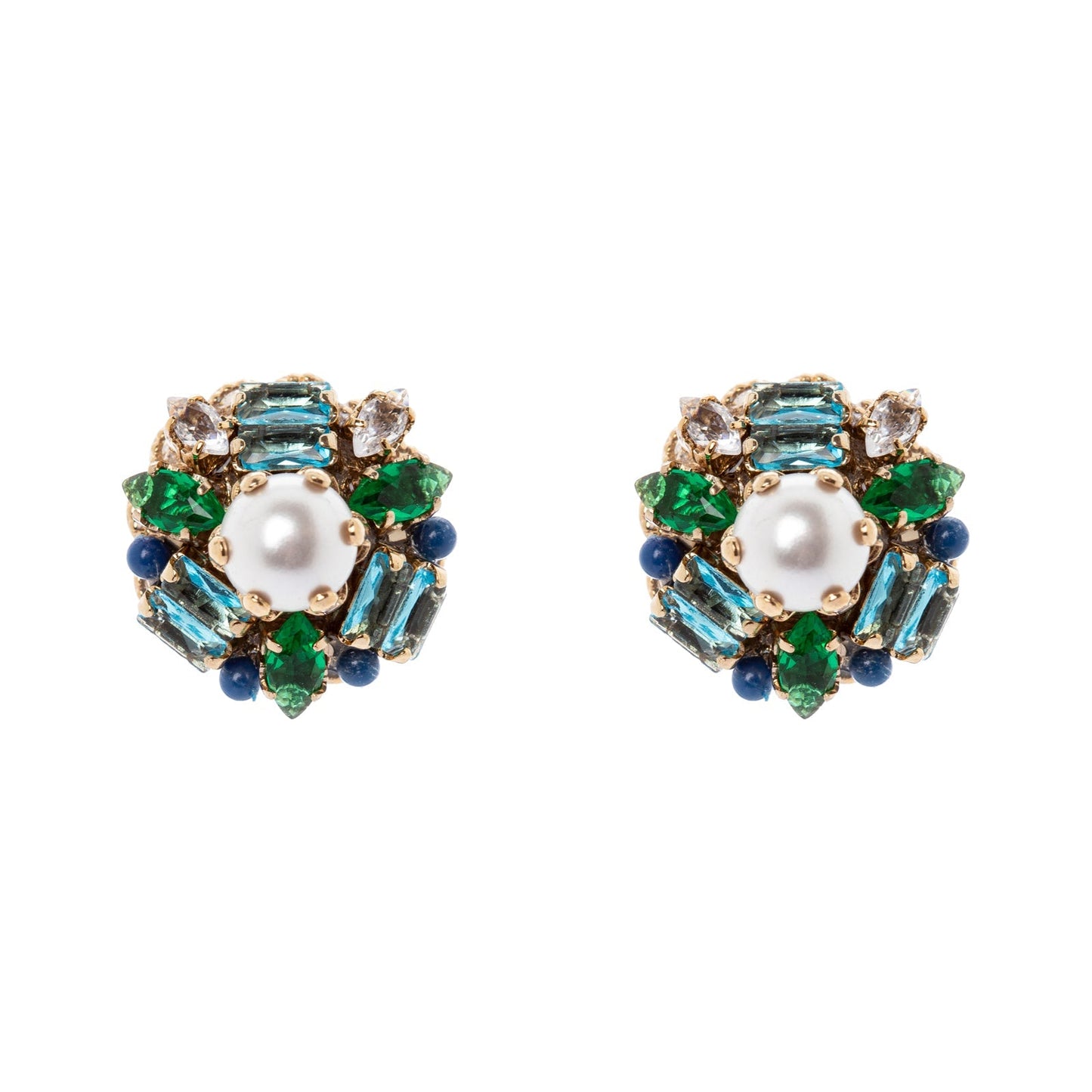 Piccoli orecchini a fiore Sirens - Blu