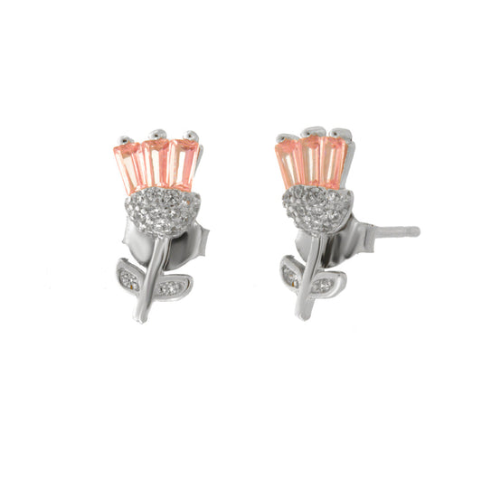 Orecchini in Argento 925 fiore a lobo