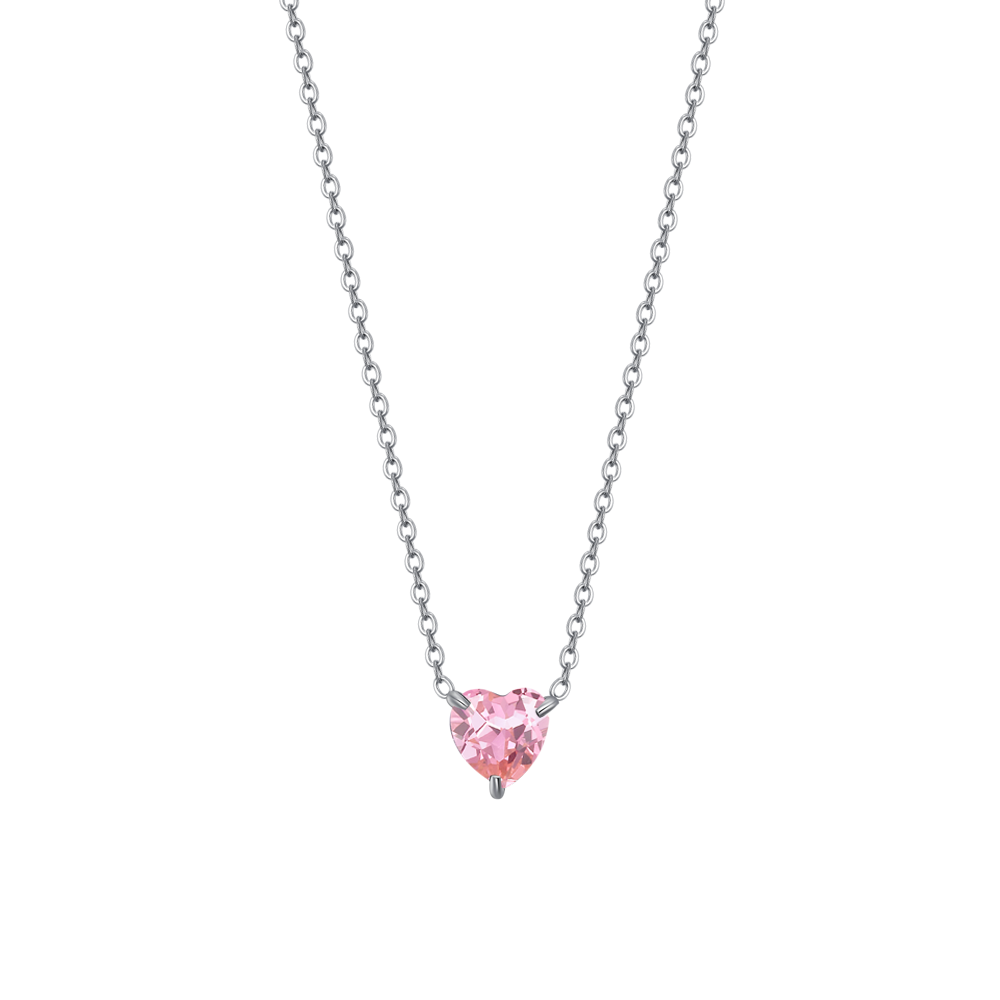 Collana con cristallo cuore rosa