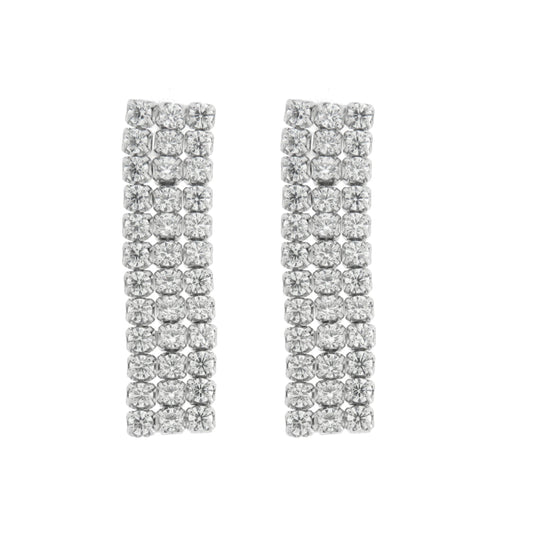 Orecchini in Argento 925 lunghi con zirconi